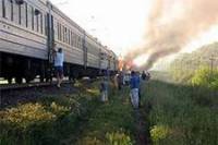 В Сумской области вспыхнул локомотив пригородного поезда